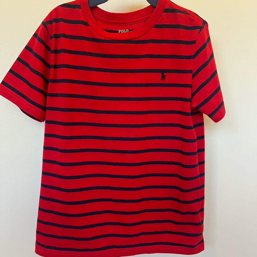Polo by Ralph Lauren Kids Striped Tee in Red and Navy
